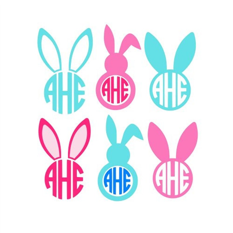Download Easter Bunny Svg Easter Bunny Monogram Svg Circle Monogram | Etsy