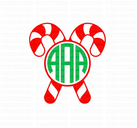 Download Candy Cane Monogram SVG Christmas Monogram SVG Christmas ...