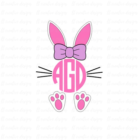 Download Easter Monogram Bunny SVG Easter SVG Monogram Bunny SVG | Etsy