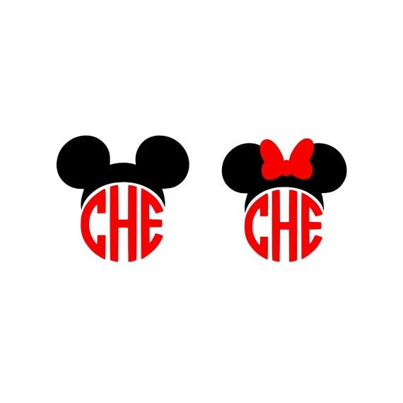 Mickey Monogram Svg Minnie Monogram Svg Minnie Mouse Svg | Etsy