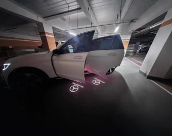 2x Benz dynamische welkomstverlichting deur, Mercedes Benz logo led-deurprojectorverlichting, welkomstlampje voor Mercedes-modellen (Compatibiliteit controleren)