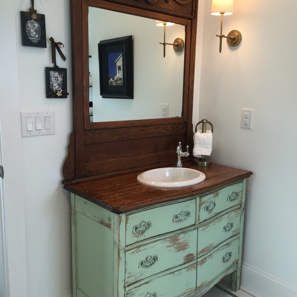 Antique Dresser Bathroom Vanity: Rustic, Charming Furniture (37"-48")
