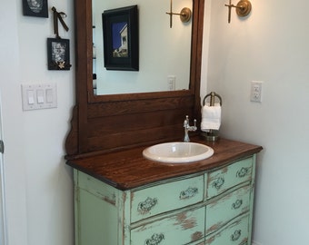 Antique Dresser Bathroom Vanity: Rustic, Charming Furniture (37"-48")