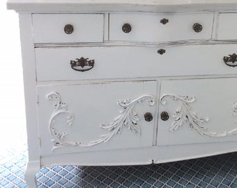 Custom Antique Dresser Vanity: Farmhouse French Country Bathroom Conversion