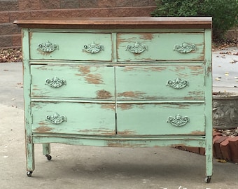 BATHROOM VANITY ANTIQUE Rustic From Antique Dresser! 37" to 48" - We Find, Restore, Convert, Paint and Distress - Country Furniture