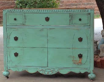 BATHROOM VANITY Shabby Chic Bathroom Furniture Vanity Cabinet CONVERTED From Antique Dresser - Painted in Your Color 37" to 48"