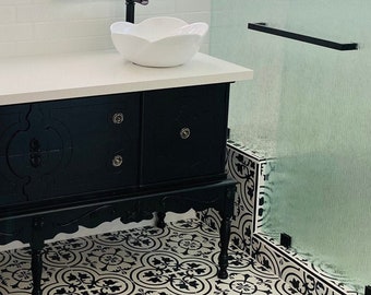 Antique Furniture Bathroom Vanity: Custom Chic Style, For Single/Double Sink, (67" to 72")