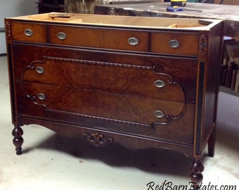 Antique Dresser Bath VANITY - Wood Finish - Dresser Converted For Bathroom Sink! The Shabby Chic Furniture - 37" to 48" wide