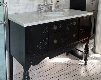 BATHROOM VANITY Cabinet We Custom Convert from Antique Furniture For You - 49" to 60" Renovation - Remodel - Solid Wood USA Made