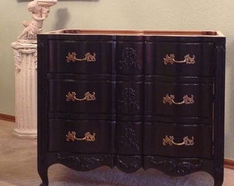 Antique Dresser Bathroom Vanity – French Provincial  - CUSTOM ORDER A 25” to 36” Cabinet