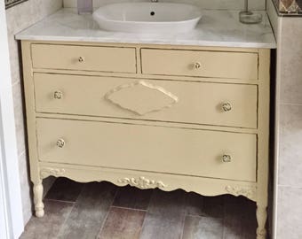 Bathroom VANITY From Antique Dresser! Custom Order In Your Size, Color and Style! Antique Bathroom Vanity Single or Double Sink