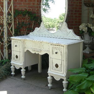 CUSTOM VANITY Order An Antique Vanity And Mirror To Be Restored and Painted to Your Specs The Shabby Chic Furniture With Nationwide Shipping image 2