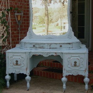 CUSTOM VANITY Order An Antique Vanity And Mirror To Be Restored and Painted to Your Specs The Shabby Chic Furniture With Nationwide Shipping image 4