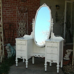 BEAUTIFUL VANITY Order Your Own Antique Painted Vanity The Shabby Chic Furniture Custom Painted Furniture Vanity Dressing Table image 1