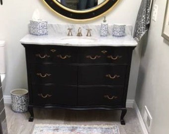 ANTIQUE BATHROOM VANITY We Convert From Dresser Sourced For You - Custom - Renovation - Remodel - Building - 25" - 36" - French Provincial