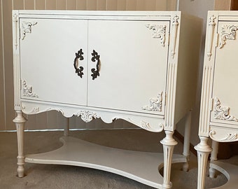 2 MATCHING BATHROOM VANITY Antique Vanities Converted From Antique Buffets Painted Shabby Chic Dresser Custom Up To 48" Wide - Price is Each