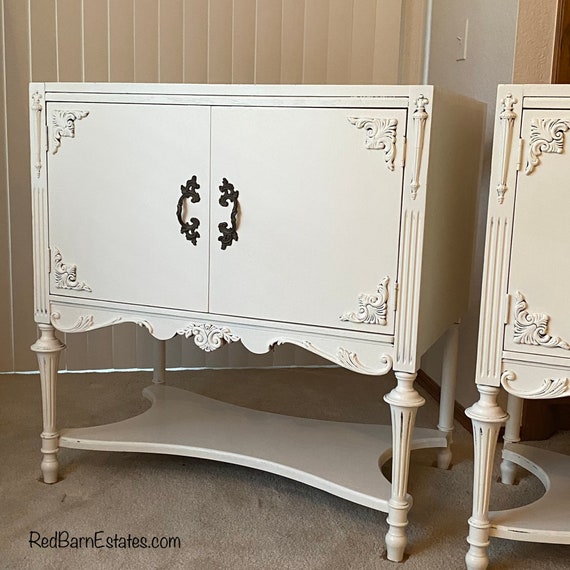 2 MATCHING BATHROOM VANITY Antique Vanities Converted From Antique Buffets Painted Shabby Chic Dresser Custom Up To 48" Wide - Price is Each