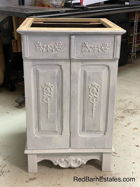 In STOCK Primed, Ready For Paint, Unique One Of A Kind Antique BATH VANITY Converted! ~ Victorian Country Farmhouse Renovation 22" Wide ~