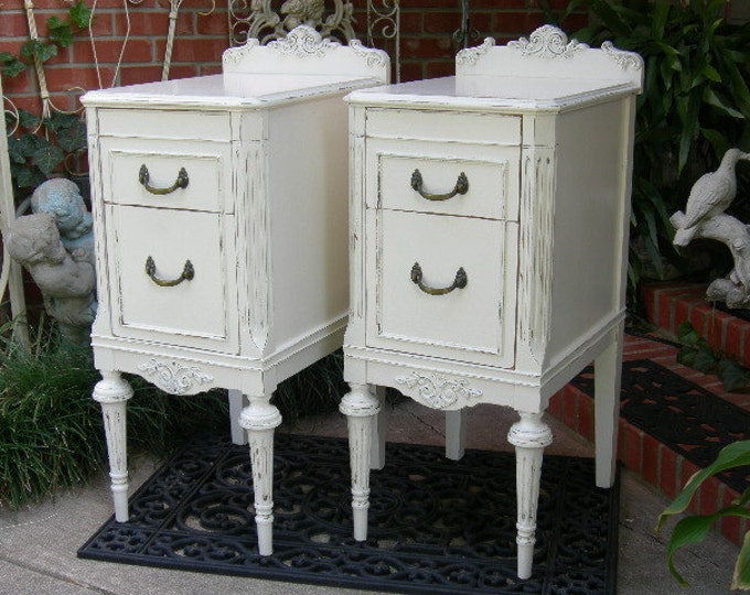 CUSTOM ORDER Pair of Shabby Chic NIGHTSTANDS Bedside Tables Etsy