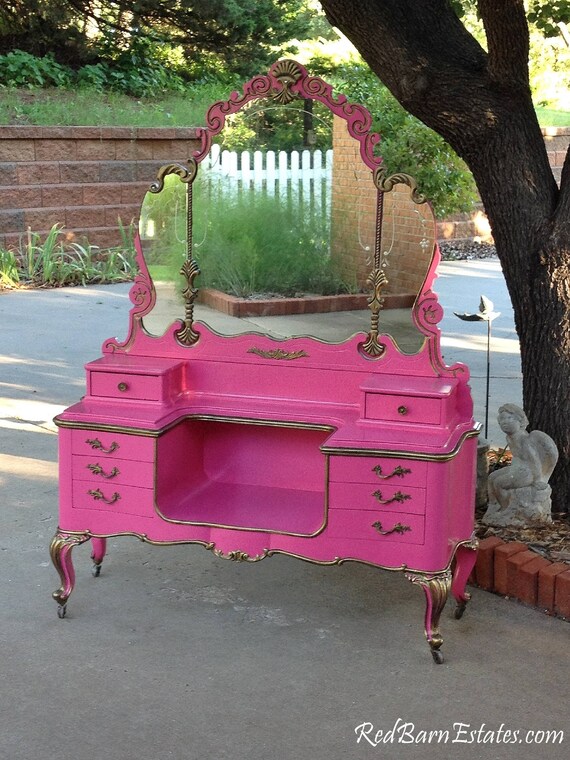 MAKEUP VANITY For Custom Order Shabby Chic Painted Distressed Restored Antique Furniture BREATHTAKING!