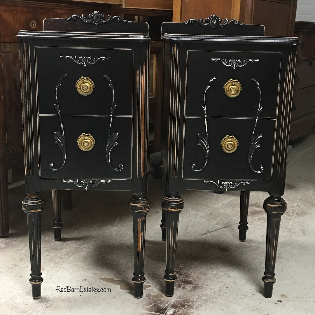 2 NIGHTSTANDS Custom Order for Your Shabby Chic Bedroom Pair of Shabby