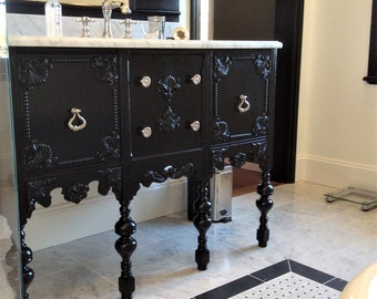 BATHROOM VANITY Cabinet We Custom Convert from Antique Furniture For You - Renovation - Remodel - Solid Wood - USA 49" to 60"