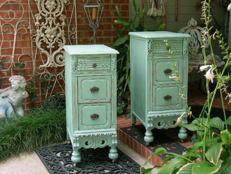 ANTIQUE NIGHTSTANDS Painted Any Color Repurposed Wood Etsy