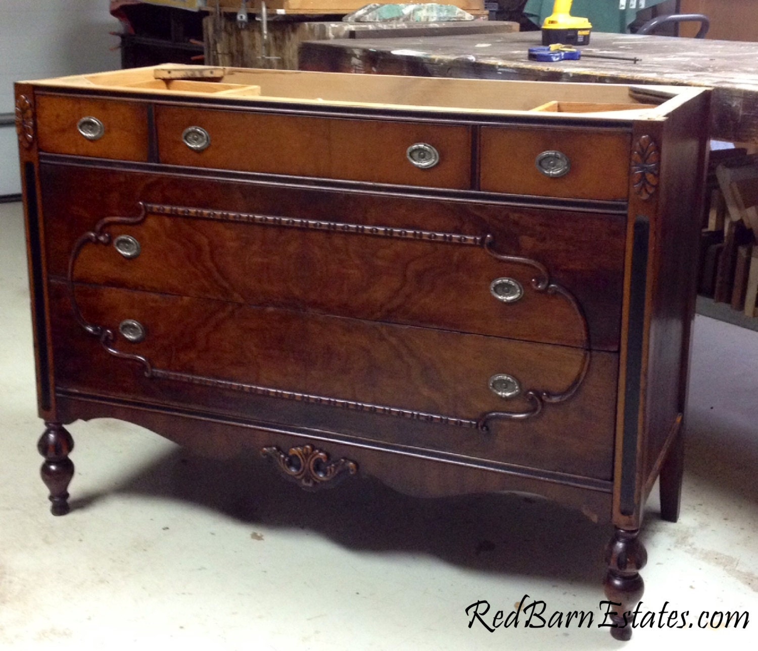 Antique Dresser Bath VANITY Wood Finish Dresser Converted for