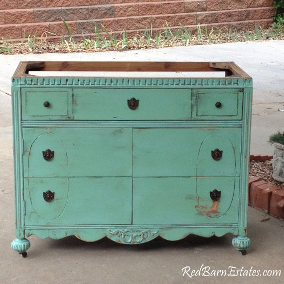 Antique Dresser Bathroom Vanity: Custom Shabby Chic Furniture (37"-48")
