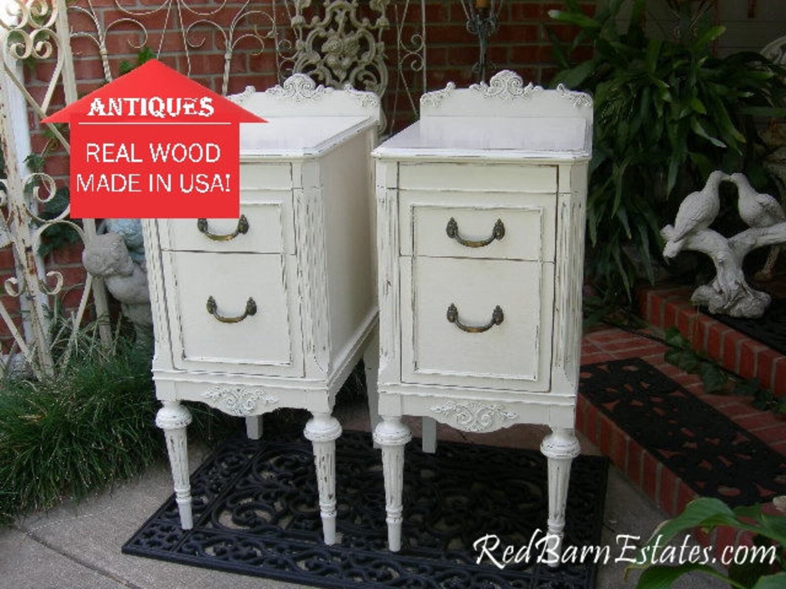 PAINTED ANTIQUE NIGHTSTANDS Pair of Nightstands Custom Etsy