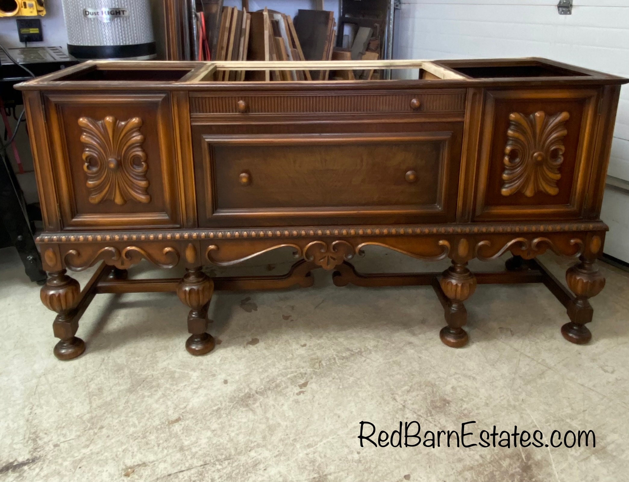 Antique Furniture Bath VANITY - Beautiful Wood Finish - 67 to 72 -  Converted For Bathroom Sink! Victorian French Country Any Style