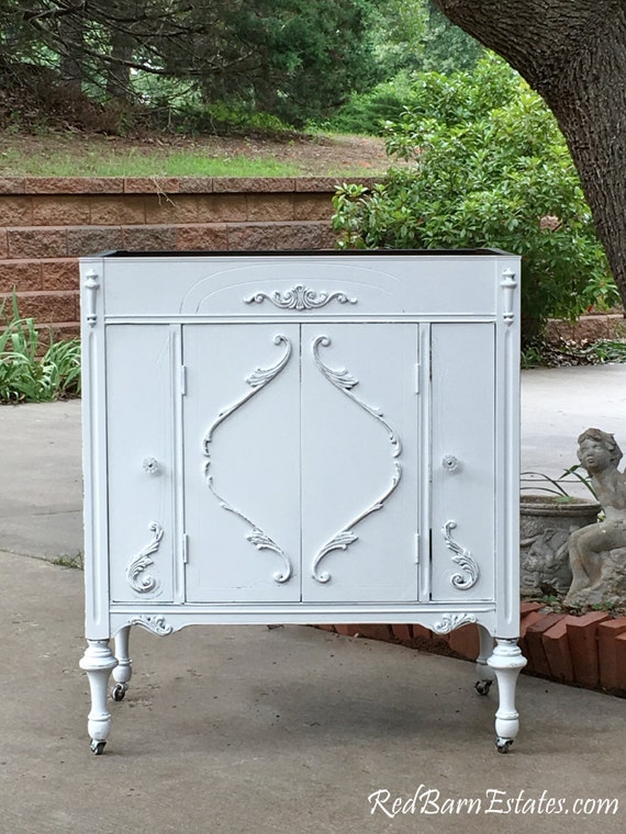 BATHROOM Vanity ANTIQUE Chic Single Sink Cabinet Converted From Antique Furniture 100% Custom Order - 25" to 36" Wide Width