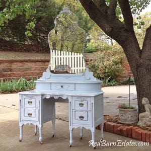 CUSTOM VANITY Order An Antique Vanity And Mirror To Be Restored and Painted to Your Specs The Shabby Chic Furniture With Nationwide Shipping image 8