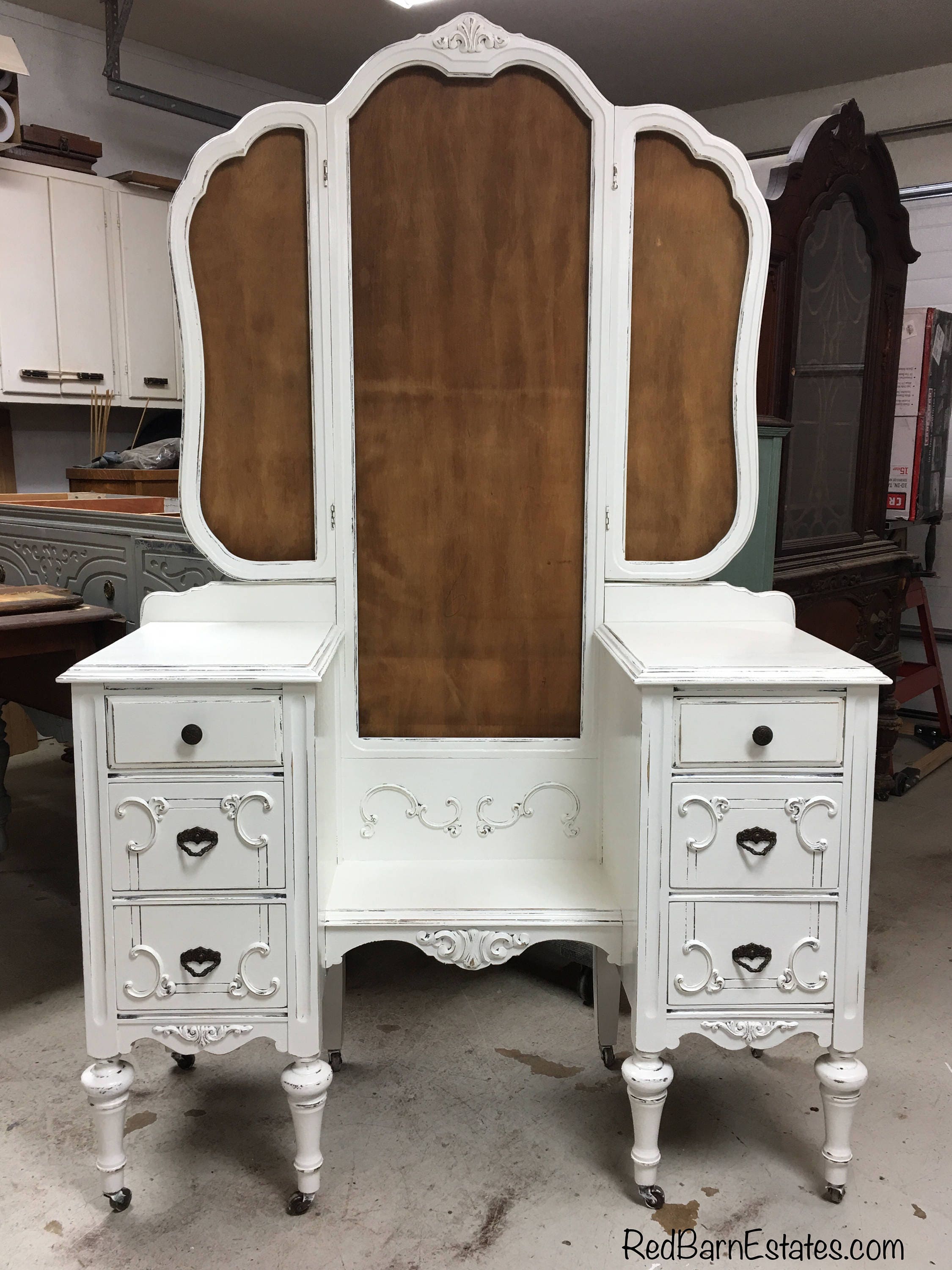 ANTIQUE MAKEUP VANITY 1920 s Sligh Brand In Stock Ready To 40 OFF