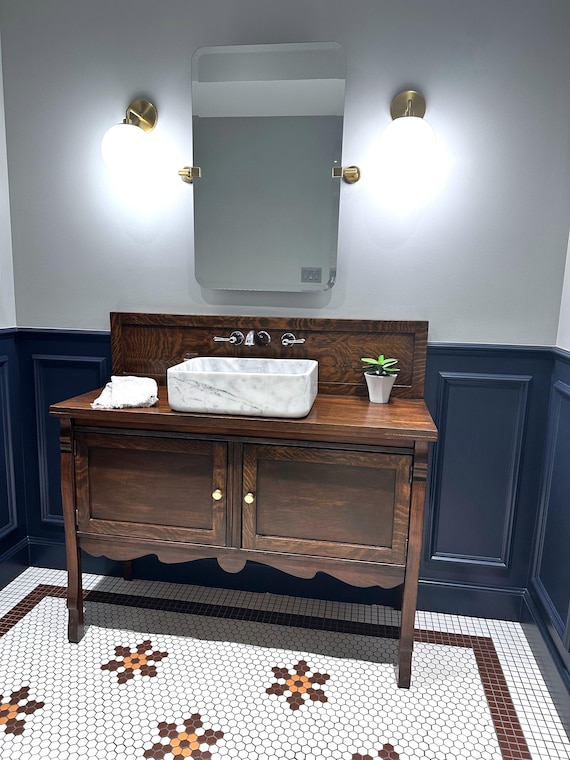 CUSTOM! Antique Furniture Bathroom Vanity: 37" TO 48" WIDE, Order Yours Today!!