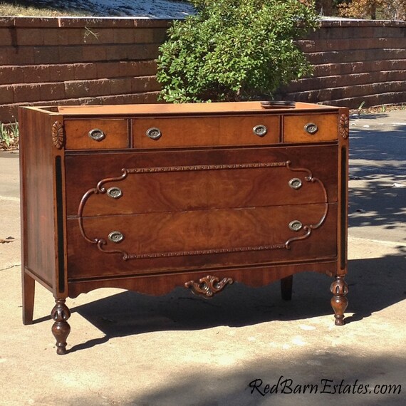 Antique Dresser Bath VANITY - Wood Finish - Dresser Converted For Bathroom Sink! Chic Furniture - 37" to 48" wide