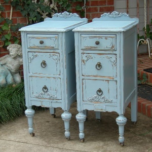 ANTIQUE NIGHTSTANDS - Painted Any Color - Re-purposed Wood Antique Furniture - Bedside Tables - End Tables