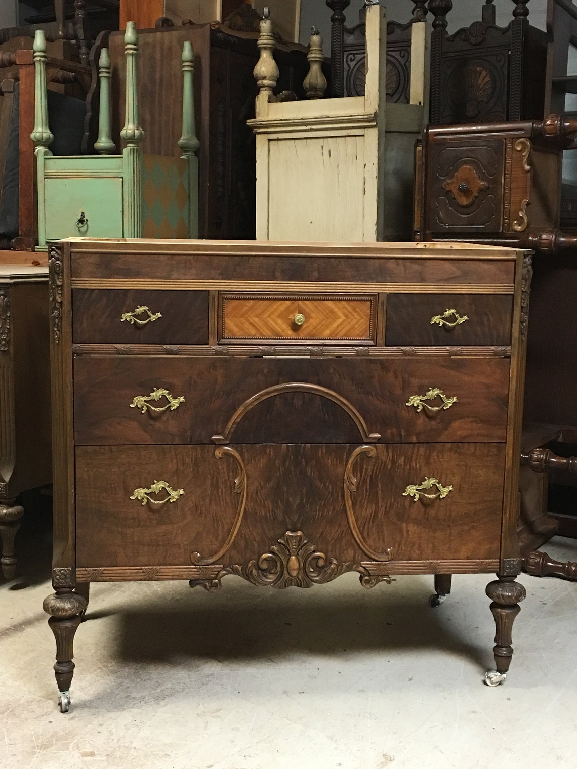 Antique Dresser Bath VANITY Wood Finish Antique Furniture Etsy