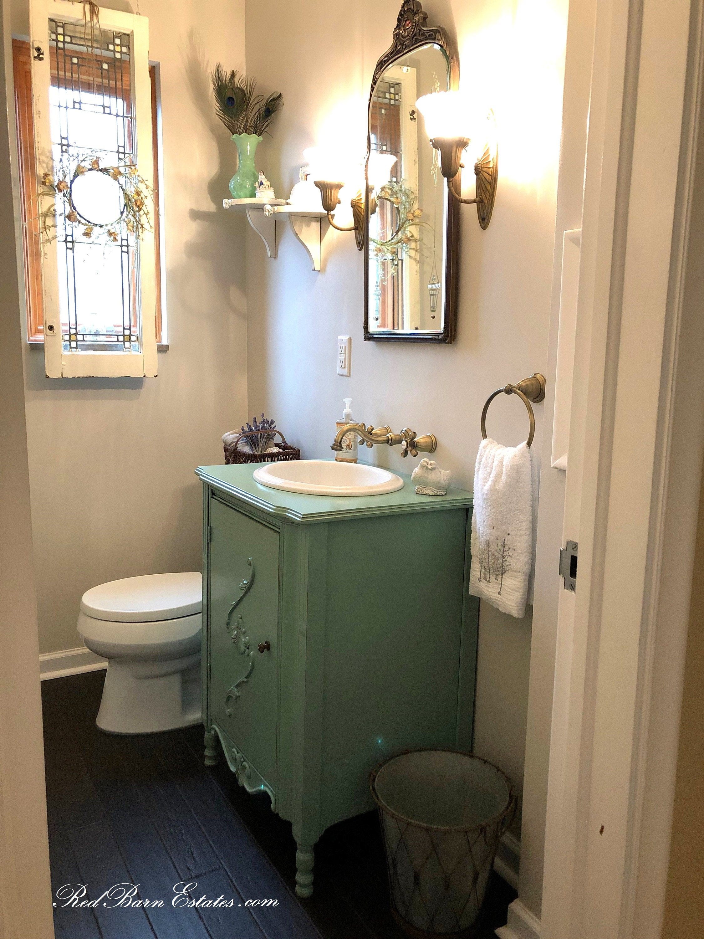 BATHROOM VANITY ANTIQUE We Find & Convert From Antique Furniture