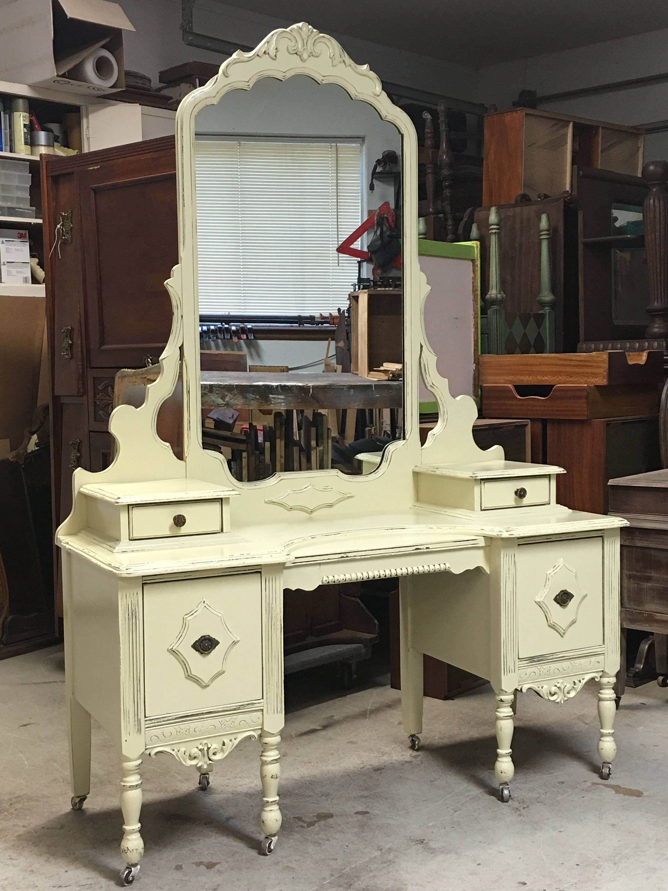 MAKEUP VANITY Custom Order An Antique Dresser Shabby Chic Painted