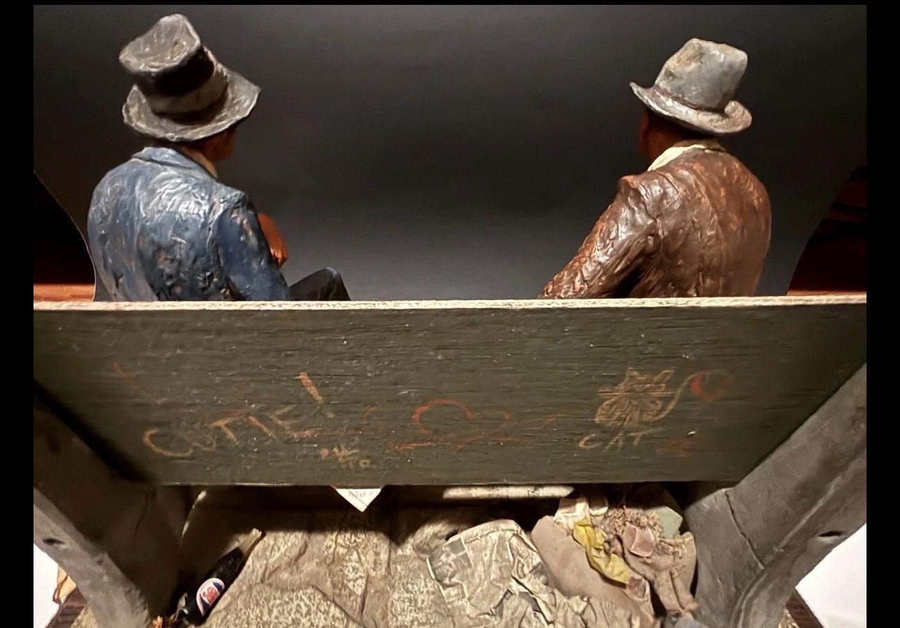 Michael Garman Sculpture Older Gentlemen on Pepsi Park Bench