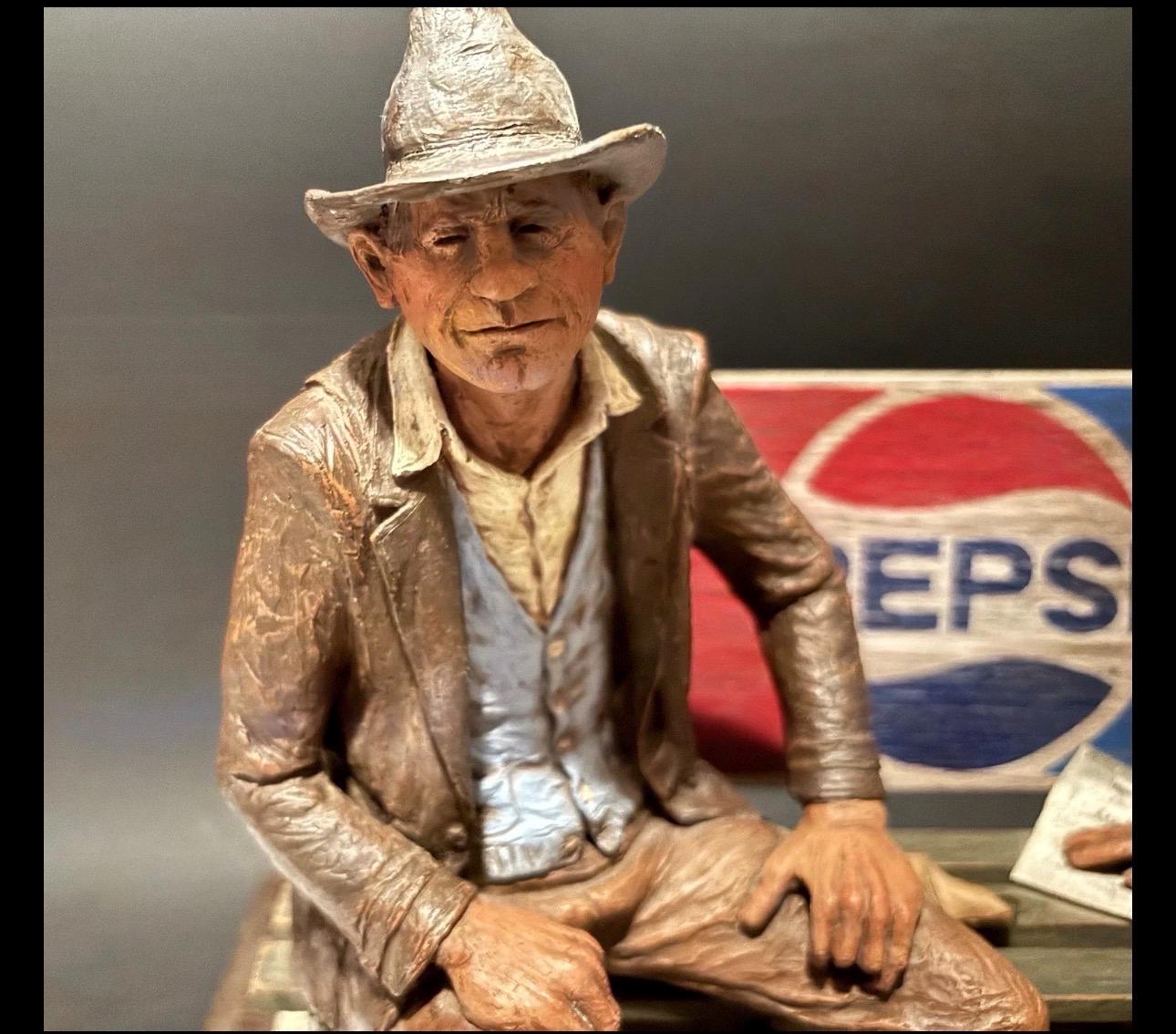 Michael Garman Sculpture Older Gentlemen on Pepsi Park Bench