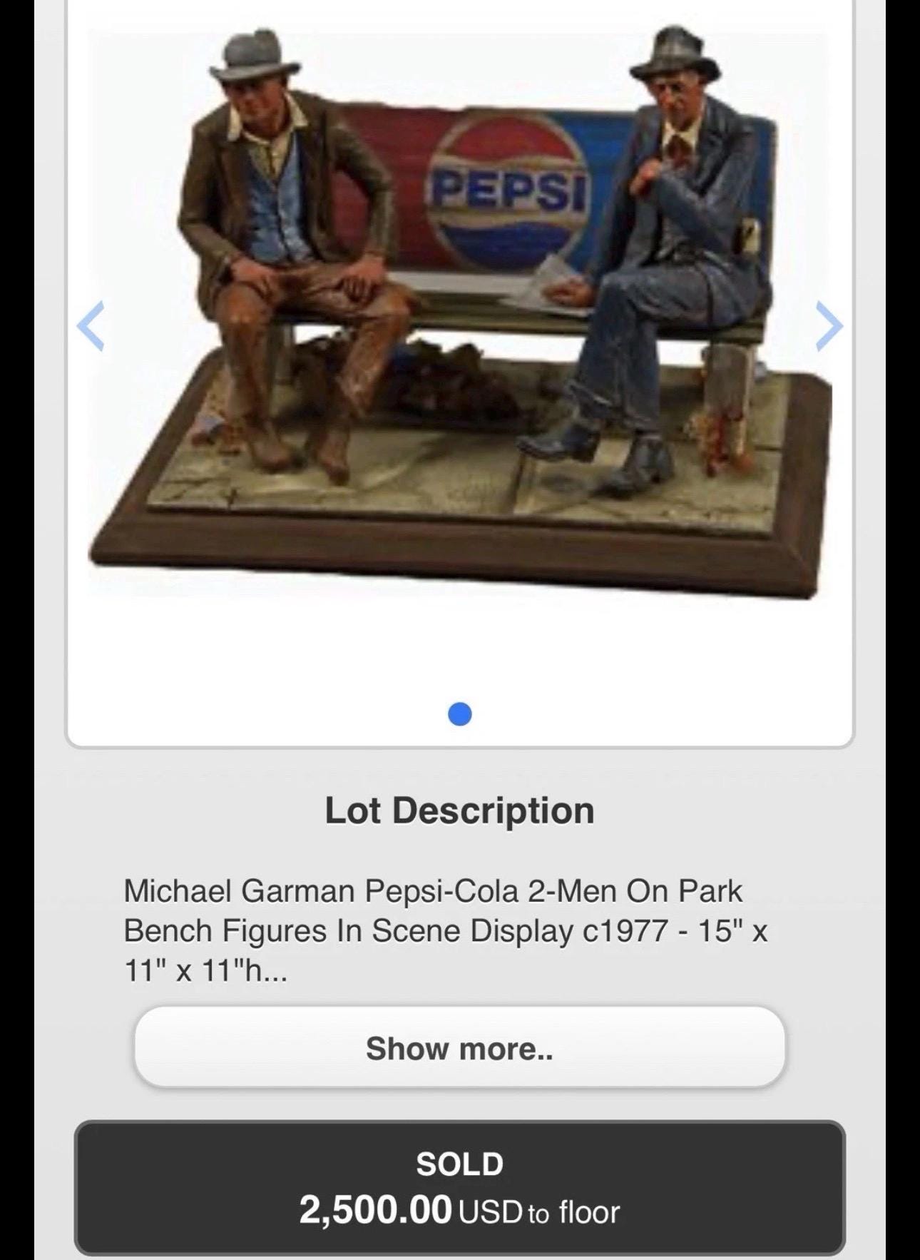 彫刻家 マイケルガーマン作 アンティーク彫刻　アメリカンインテリア ペプシベンチ Michael Garman Sculpture Older Gentlemen on Pepsi Park Bench
