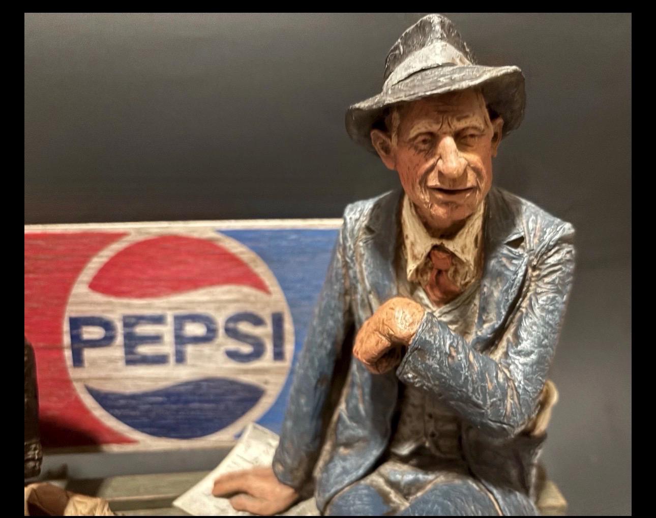 Michael Garman Sculpture Older Gentlemen on Pepsi Park Bench