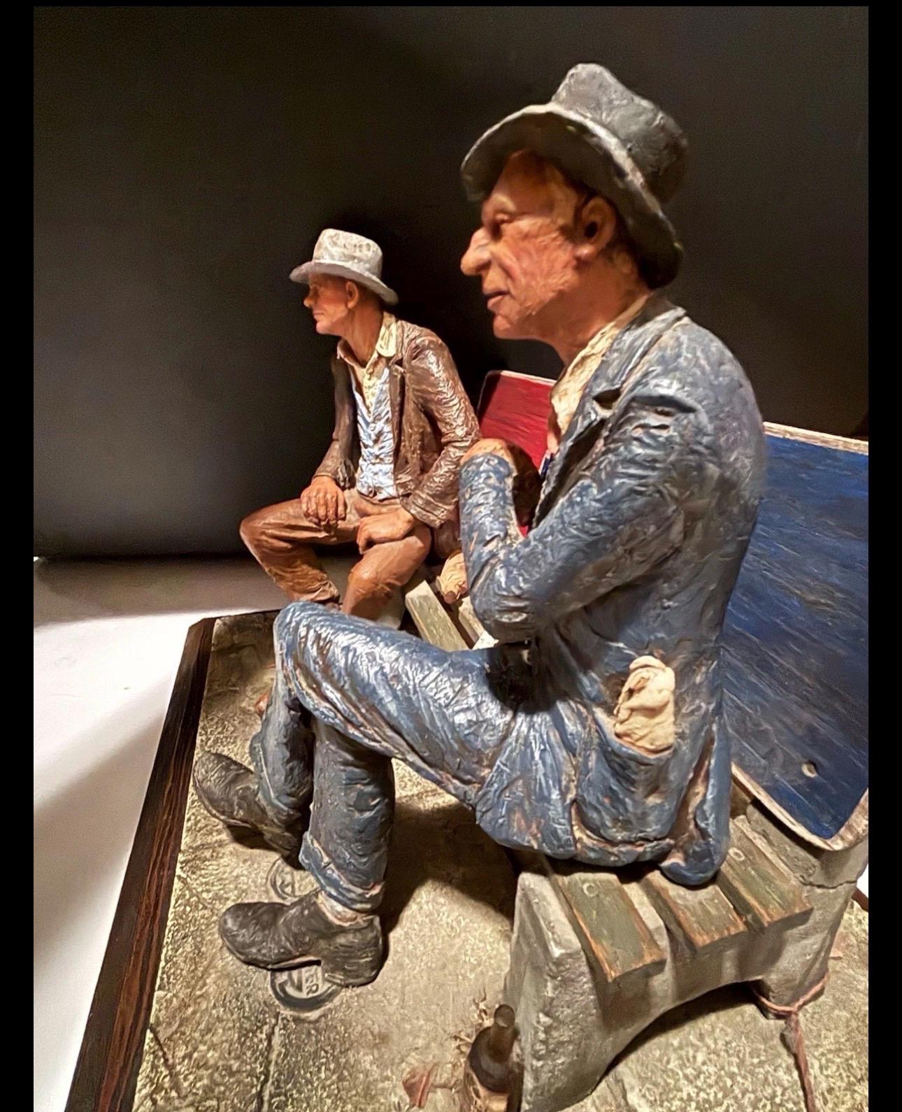 Michael Garman Sculpture Older Gentlemen on Pepsi Park Bench