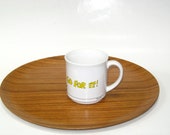 Bent Wood Teak 14 quot Molded Serving Tray Table - Mid Century Danish Modern Bar Drinks Tray