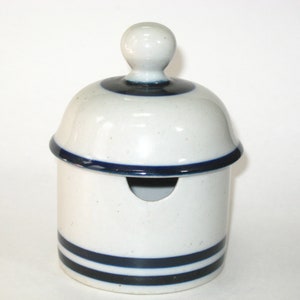 Dansk BLUE MIST Jam/ Jelly Jar or Honey Pot with Lid Niels Refsgaard Design; Vintage MCM 1960s Stoneware