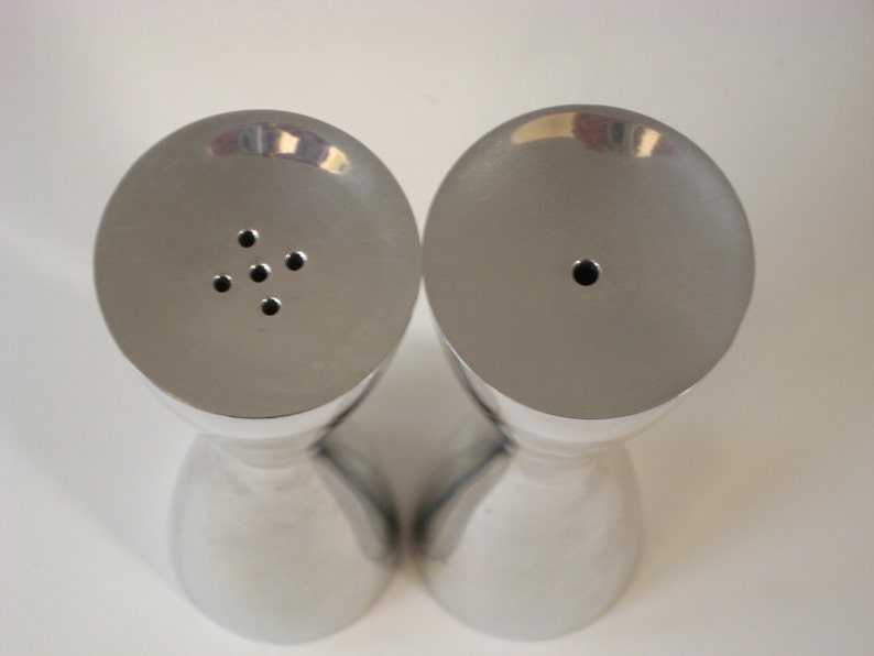 Pair Nambe Studio #6087 Salt /& Pepper Shakers Aluminum Alloy 1995 w Labels