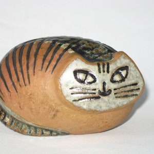 LISA LARSON Resting Cat / Katt Lilla Zoo - Gustavsberg Sweden Original Label - Vintage Mid Century Figurine