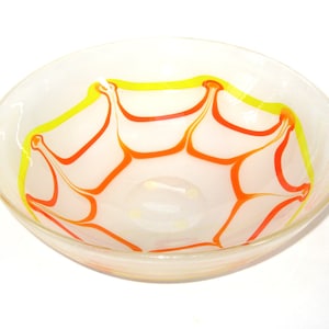 Gino CENEDESE SIGNED Murano 13" Huge SCAVO Centerpiece Bowl w/ Filaments; Vintage Mid Century Modern Italian Art Glass